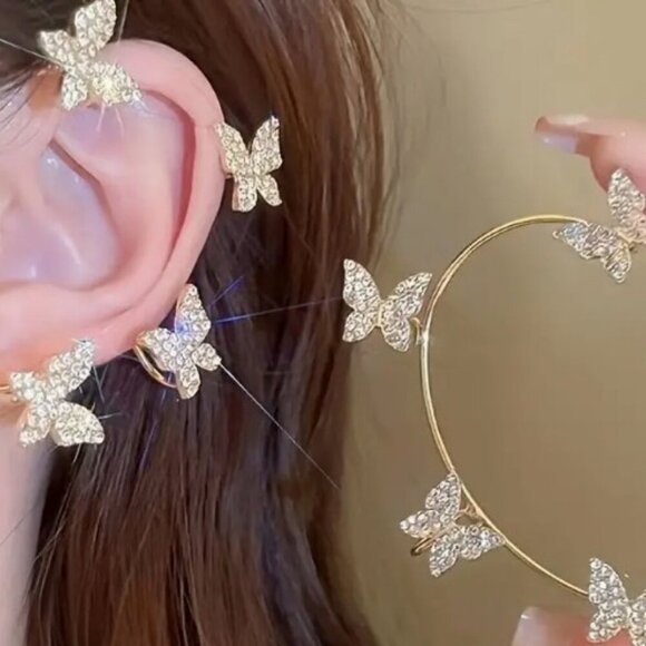 ***Silver Plated Butterfly Ear Cuff Climber - Picture 1 of 4